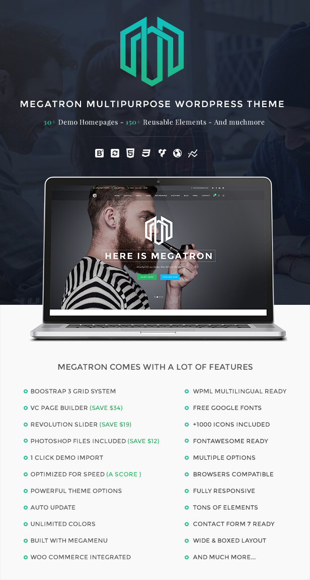 Megatron - Responsive MultiPurpose WordPress Theme - 11