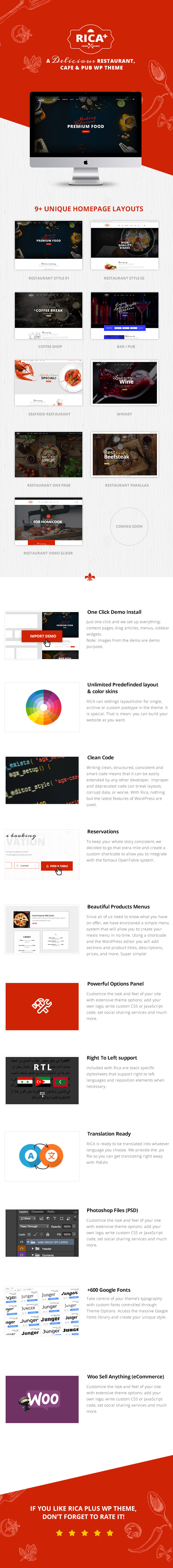 Rica Plus - A Delicious Restaurant, Cafe & Pub WP Theme - 1