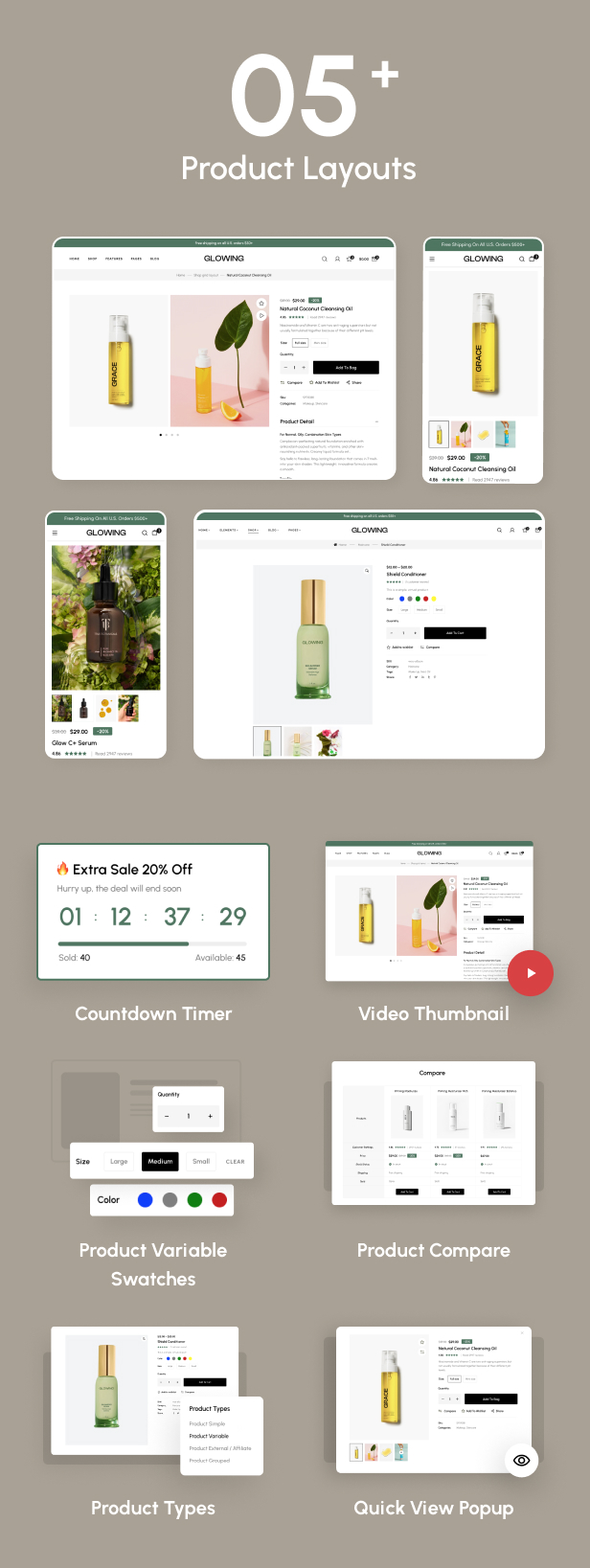 Glowing – Beauty & Cosmetics Shop HTML Template