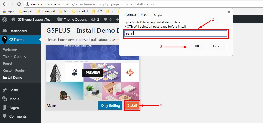 Import Demo Content in One Click03